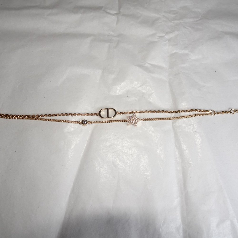 Dior Gold CD Logo Star Crystal Bracelet - Picture 4 of 12